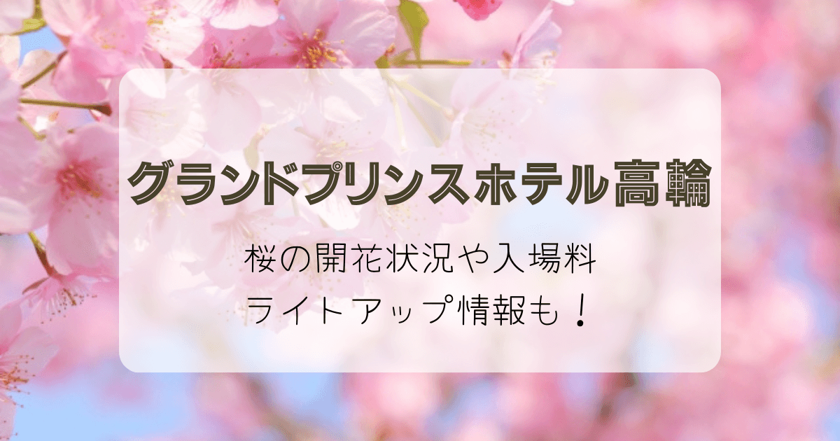 グランドプリンスホテル新高輪の桜の開花状況・入場料・ライトアップ