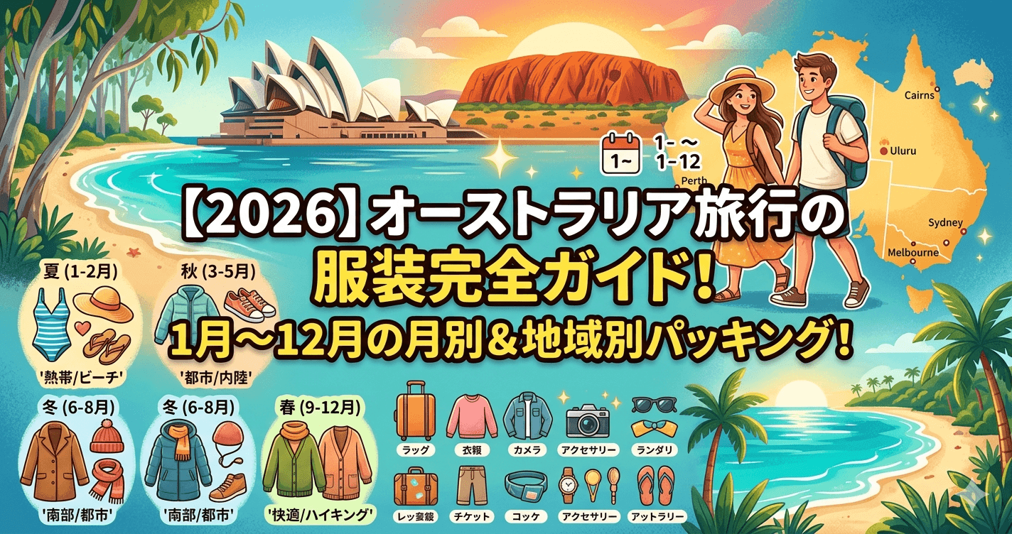 オーストラリア旅行の服装完全ガイド！1〜12月の月別＆地域別パッキング