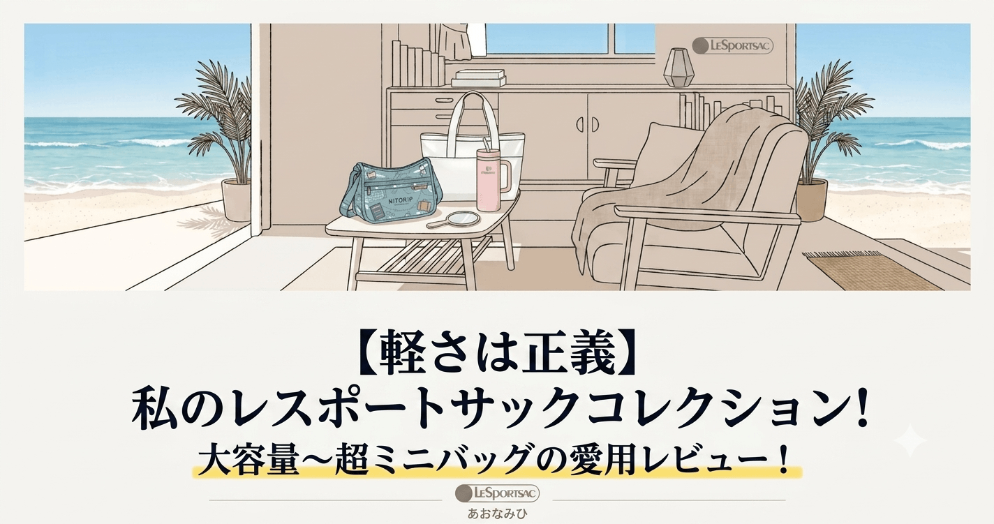 【軽さは正義】私のレスポートサックコレクション！大容量〜超ミニバッグの愛用レビュー！